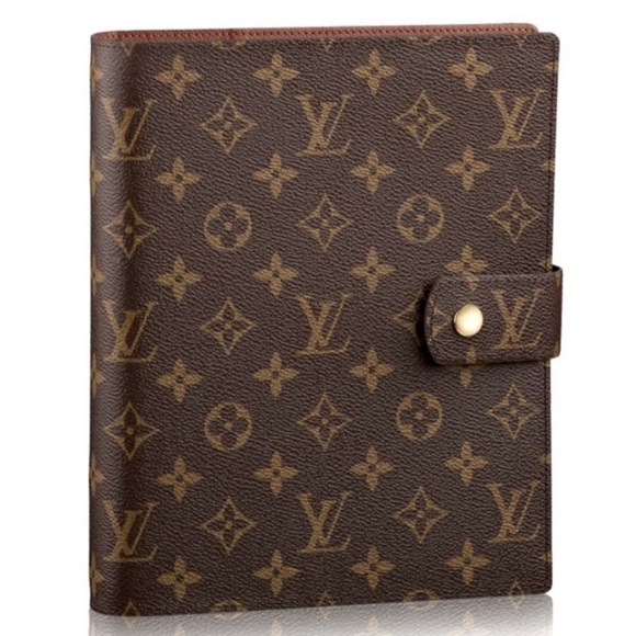 Louis Vuitton Accessories - Louis Vuitton Monogram Brown Tan Large Ring Binder Agenda Cover Pre-Owned